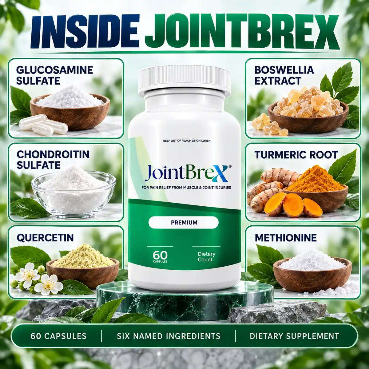 The INSIDE JOINTBREX graphic showing six ingredient tiles around the bottle